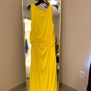 Gabrielle Union Side Ruched Yellow Dress